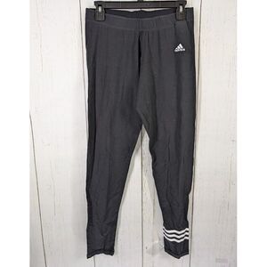 Adidas‎ Size Large Black White 3 Stripe Active Casual Womens Leggings Gym